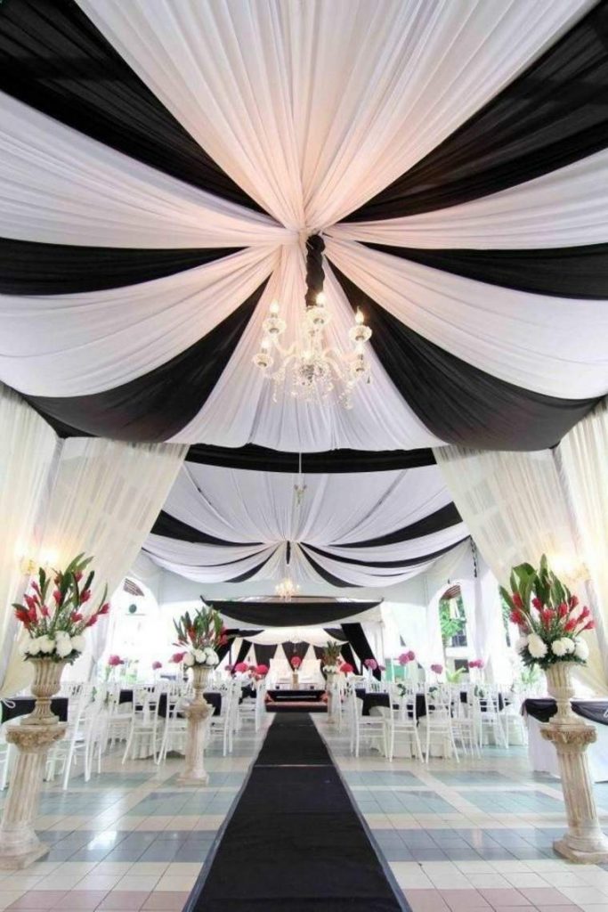 Salle de mariage esprit noir et blanc